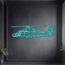 AS365 Dauphin Metal Neon Aircraft Wall Art - NCN0014