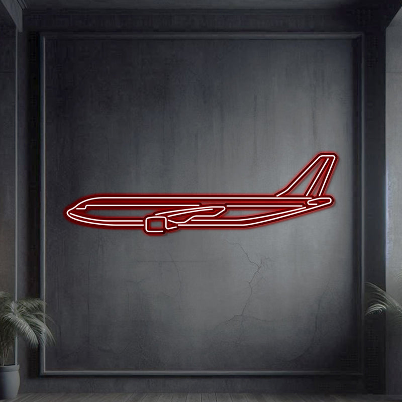 A300-600F Metal Neon Aircraft Wall Art - NCN0007