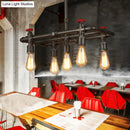 GobekUsa Black Finish Hanging Ceiling Light: Rectangle Frame, 4/5-Light Antiqued Island Lamp for Dining Table