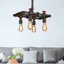 GobekUsa Black Finish Hanging Ceiling Light: Rectangle Frame, 4/5-Light Antiqued Island Lamp for Dining Table