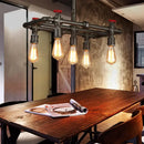 GobekUsa Black Finish Hanging Ceiling Light: Rectangle Frame, 4/5-Light Antiqued Island Lamp for Dining Table