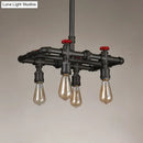 GobekUsa Black Finish Hanging Ceiling Light: Rectangle Frame, 4/5-Light Antiqued Island Lamp for Dining Table
