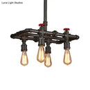 GobekUsa Black Finish Hanging Ceiling Light: Rectangle Frame, 4/5-Light Antiqued Island Lamp for Dining Table