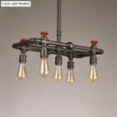 GobekUsa Black Finish Hanging Ceiling Light: Rectangle Frame, 4/5-Light Antiqued Island Lamp for Dining Table