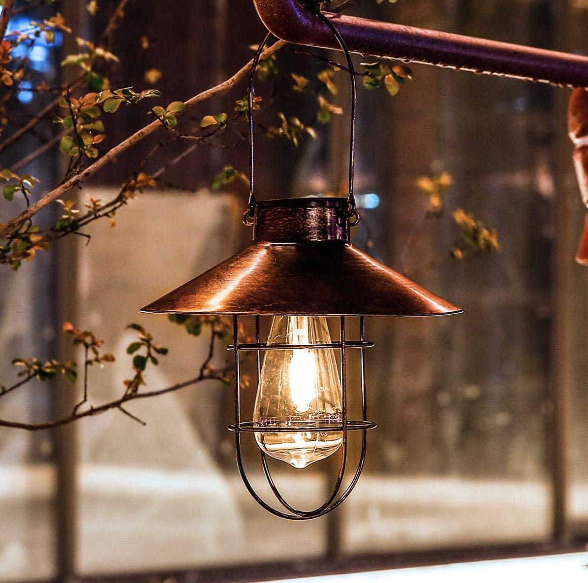 Hanging Solar Lantern with Shepherd Hook 31 Inch, photo 9 of 16
