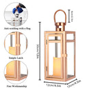 12'' High Metal Decorative Candle Lantern (Rose Gold)