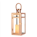 12'' High Metal Decorative Candle Lantern (Rose Gold)