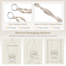 Hammock Chair with Thick Cushion & Macrame Holds up to 330 LBS-Beige by LJGDeals
