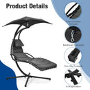 Hanging Curved Steel Swing Chaise Lounger with Removable Canopy by LJGDeals