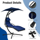 Hanging Curved Steel Swing Chaise Lounger with Removable Canopy by LJGDeals