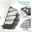 Hanging Egg Chair with Head Pillow and Large Seat Cushion-Gray by LJGDeals