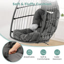 Hanging Egg Chair with Head Pillow and Large Seat Cushion-Gray by LJGDeals