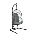 Hanging Wicker Egg Chair with Stand by LJGDeals