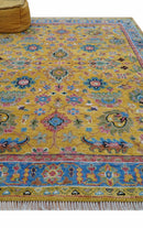 Hanoi Oriental Design Mustard Hand Knotted Wool Area Rug
