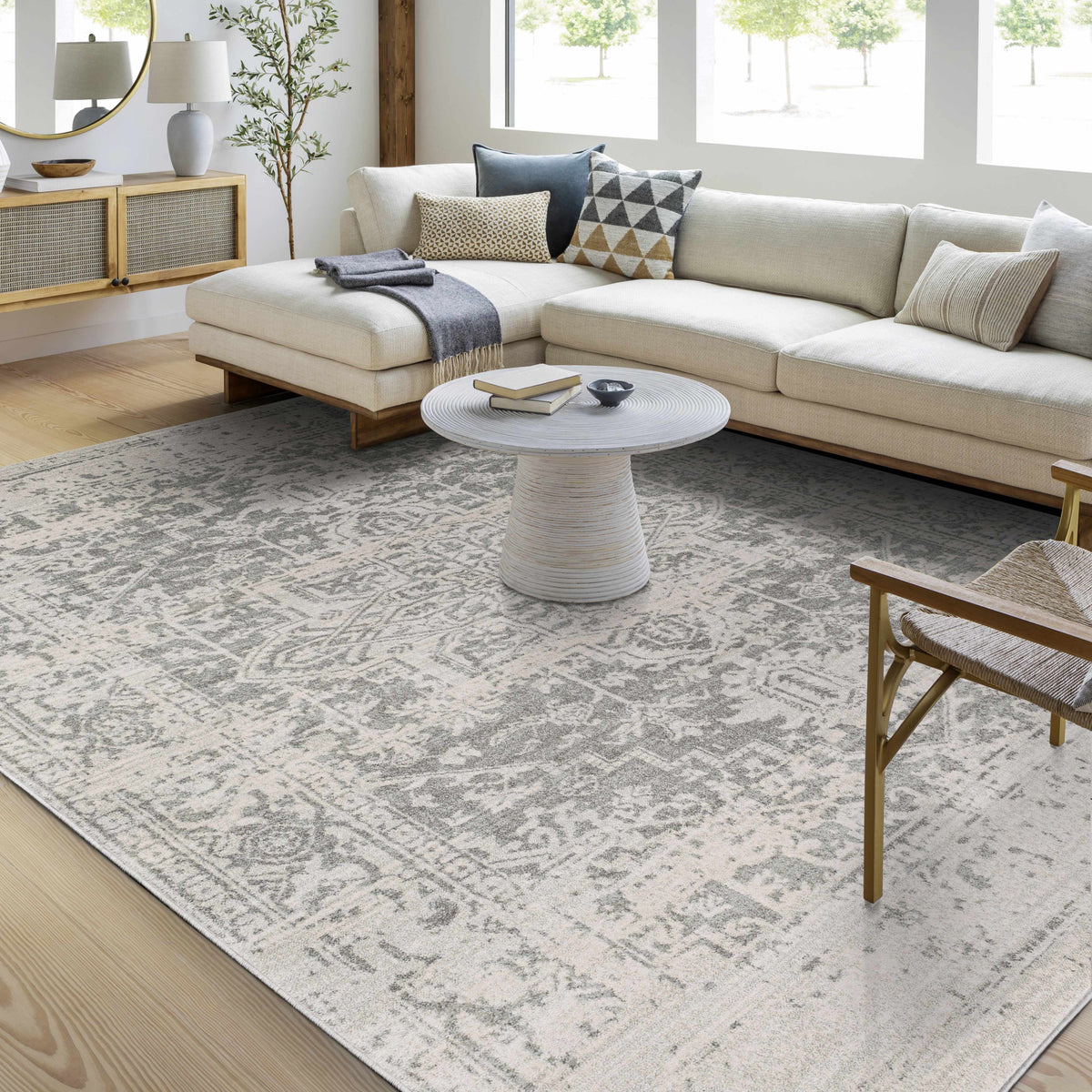 Rachel Area Rug, installed in a room