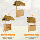 Alora 3-Piece Hawaiian Bar-Height Patio Set With Grass Canopy And Stools (SAK63047) by SAKSBY WHOLESALE