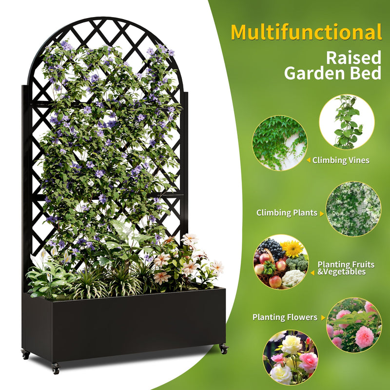 Round Metal Planter Box with Trellis, photo 3 of 7
