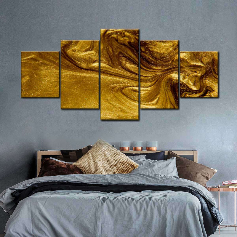 Gold Liquid Wall Art