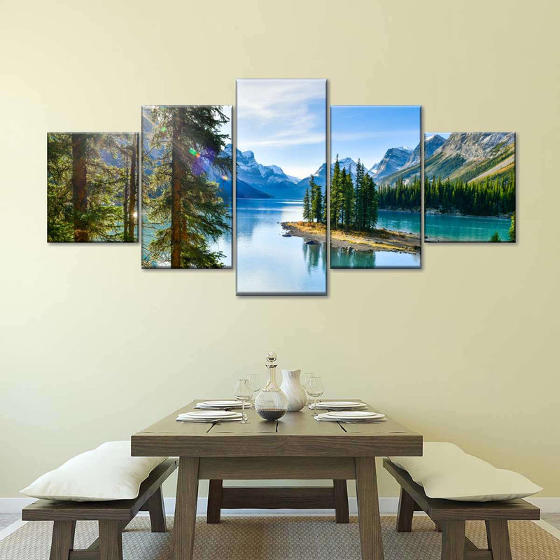 Sunny Maligne Lake Wall Art