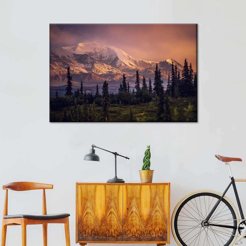 Denali Mountains And Forest Wall Art