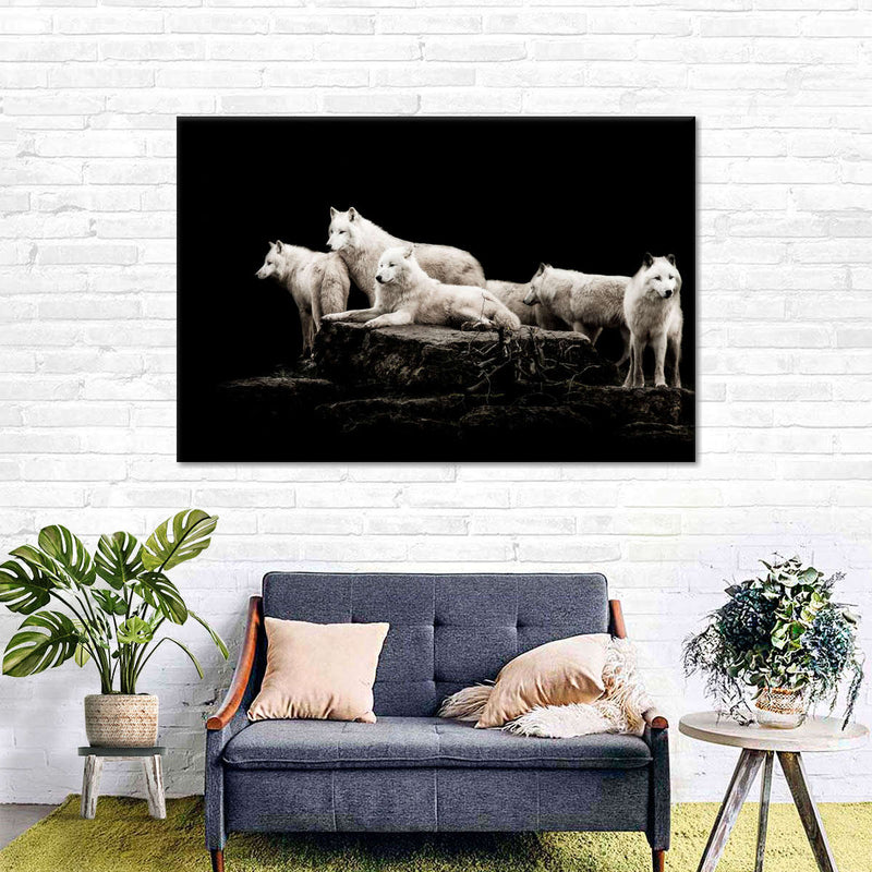 White Wolves Wall Art