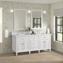 James Martin Lorelai 72" Double Bathroom Vanity, Bright White
