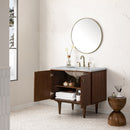 James Martin Amberly 36" Dual Mount Single Bathroom Vanity, Mid-Century Walnut