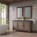 James Martin Portland 60" Double Bathroom Vanity, Whitewashed Walnut