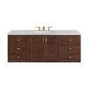 James Martin Amberly 60" Dual Mount Single Bathroom Vanity, Mid-Century Walnut