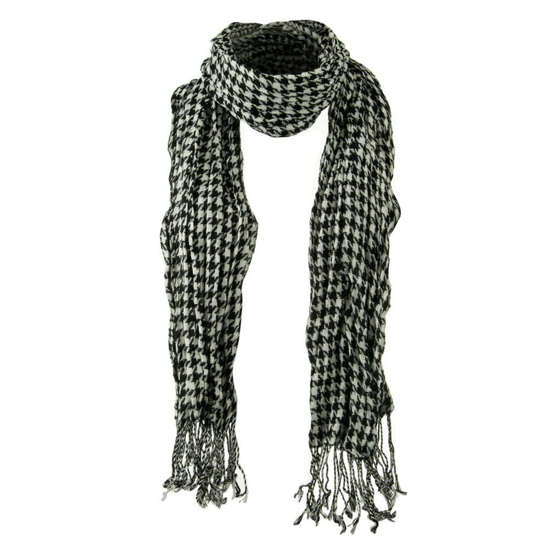 Crushed Houndstooth Checker Scarf