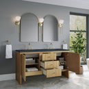 James Martin Hudson 60" Double Bathroom Vanity, Light Natural Oak