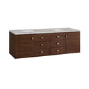 James Martin Amberly 72" Dual Mount Double Bathroom Vanity, Mid-Century Walnut