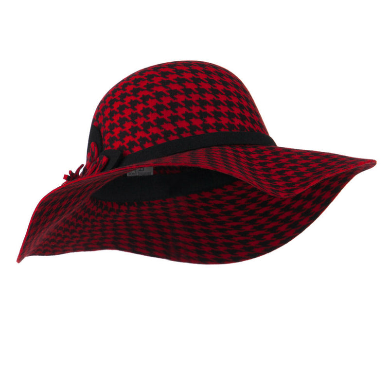 Houndstooth Wool Felt Hat