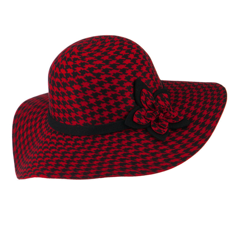 Houndstooth Wool Felt Hat