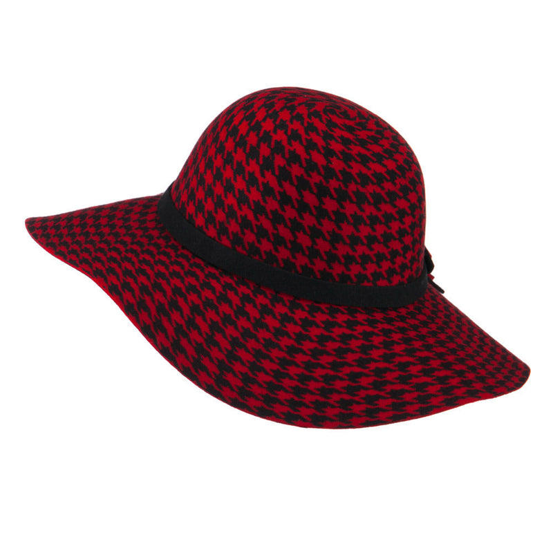 Houndstooth Wool Felt Hat