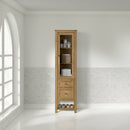 James Martin Breckenridge Linen Cabinet, Light Natural Oak