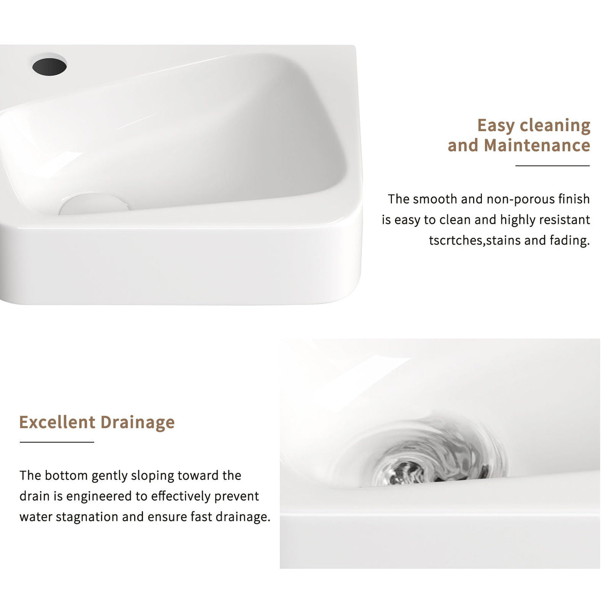 Wall Mounted Rectangle Vessel Sink With Faucet & Drain - Milk White, photo 3 of 4