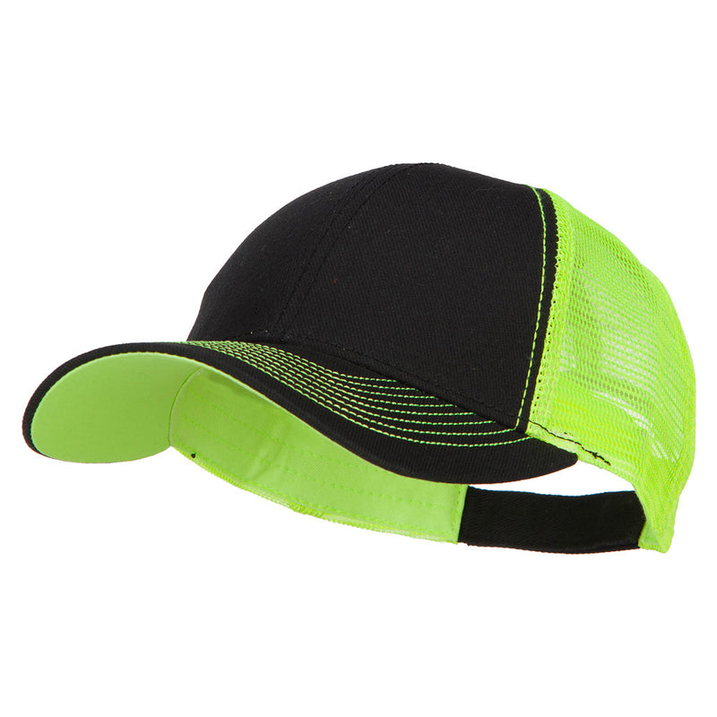 Heavy Cotton Twill Trucker with Neon Mesh Cap
