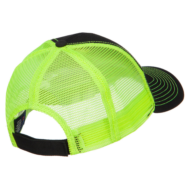 Heavy Cotton Twill Trucker with Neon Mesh Cap