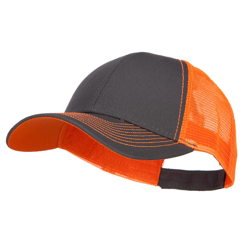 Heavy Cotton Twill Trucker with Neon Mesh Cap