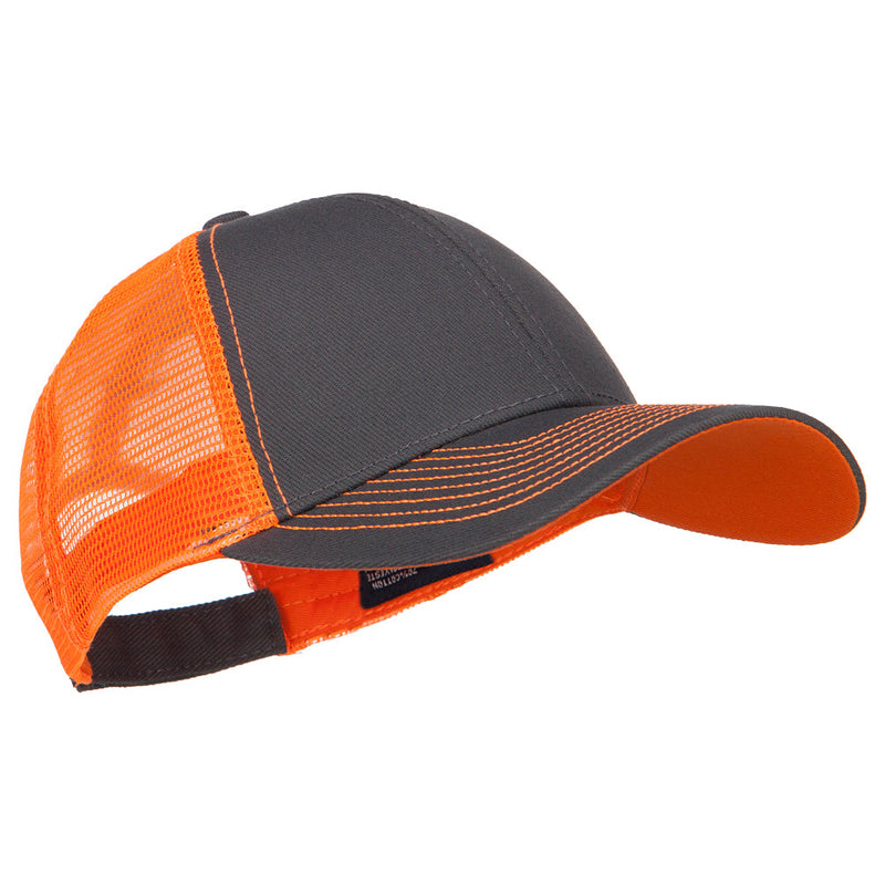 Heavy Cotton Twill Trucker with Neon Mesh Cap