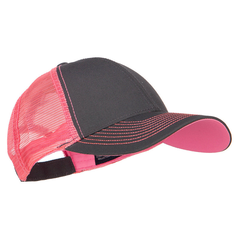 Heavy Cotton Twill Trucker with Neon Mesh Cap