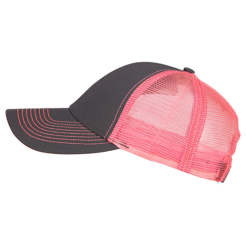 Heavy Cotton Twill Trucker with Neon Mesh Cap