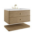 James Martin Allamari 36" Floating Single Bathroom Vanity, Dune Mist