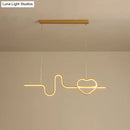 GobekUsa Heart and Line Island Metal Pendant Light - Artistic LED Ceiling Fixture for Dining Room