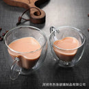Heart glass mug set – kitchen double wall clear drinkware by Decorbites