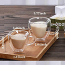 Heart love double walled glass coffee mug set kitchen drinkware by Decorbites