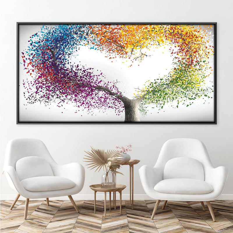 Heart Of Colored Leaves Canvas