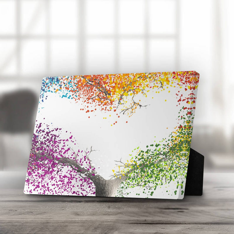 Heart of Colored leaves Desktop Canvas