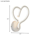 GobekUsa Heart-Shaped LED Acrylic Wall Sconce in Warm/White Light - Contemporary Design